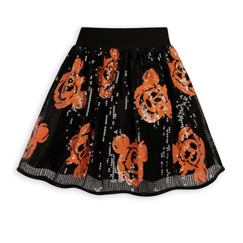 Disney Halloween Mickey Black and Orange Sequin Skirt